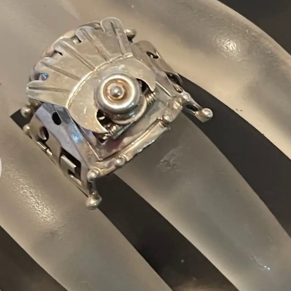 Rare Vintage Mexico Knight Helmet Poison Sterling Silver Statement Adjustable R